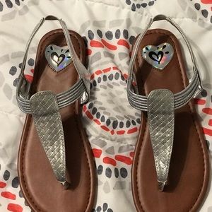 Girls Size 4 Justice Silver Sandals